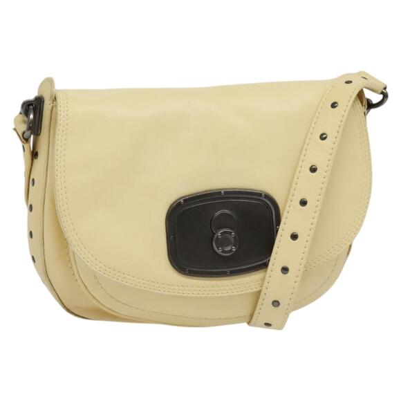 CELINE Studs Shoulder Bag Leather Cream